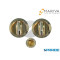 KIT PORTE SCORREVOLI TONDO 82 MARIVA OTTONE LUCIDO CON DOPPIO POMOLINO BASSO REGOLABILE