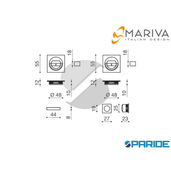 KIT QUADRO 2 ANELLI SCORREVOLE 3086I CR MARIVA