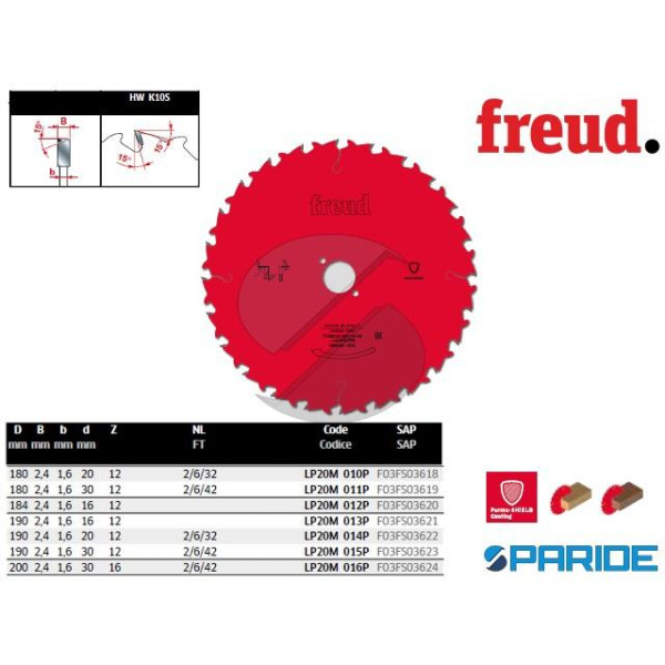 LAMA PER SEGA CIRCOLARE 200X30 LP20M 016P 16 DENTI...