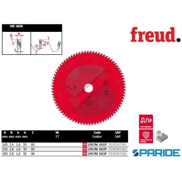 LAMA PER SEGA CIRCOLARE 250X30 LP67M 002P 80 DENTI...