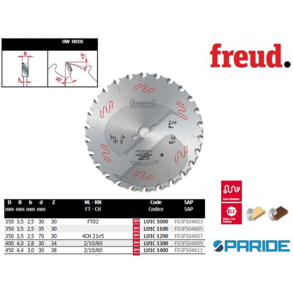 LAMA PER SEGA CIRCOLARE 450X30 LU1C 1400 38 DENTI FREUD