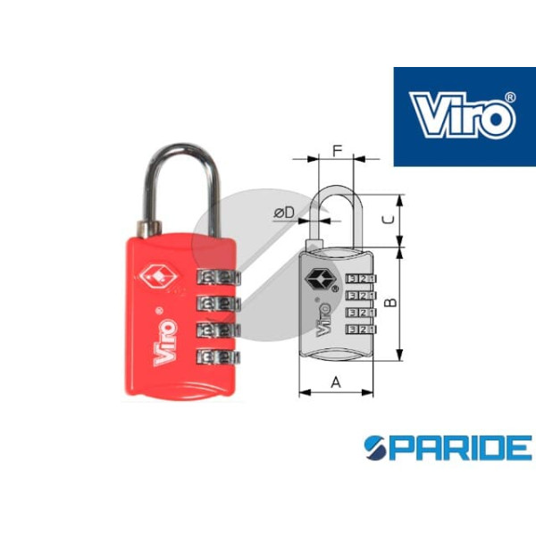 LUCCHETTO 4 COMBINAZIONI TSA 424.7 VIRO