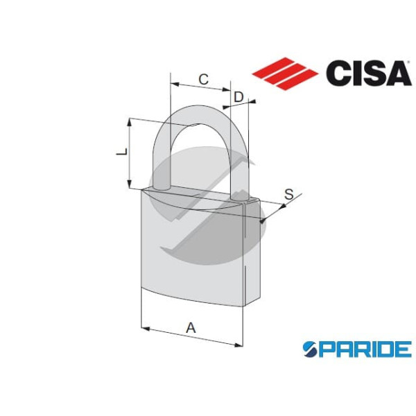 LUCCHETTO IN OTTONE 21010 40 MM KA CISA ARCO STANDARD