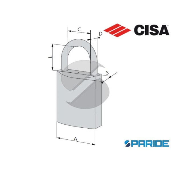 LUCCHETTO IN OTTONE 26810 55 MM CISA PER CILINDRO PROFILO EUROPEO