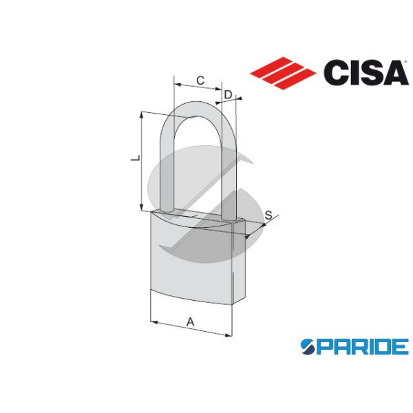 LUCCHETTO IN OTTONE ARCO STANDARD 21010 60 MM CISA
