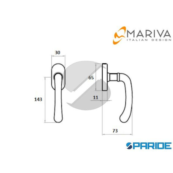 MANIGLIA 150 ADRY MARIVA DRY KEEP OVALE OTTONE LUCIDO