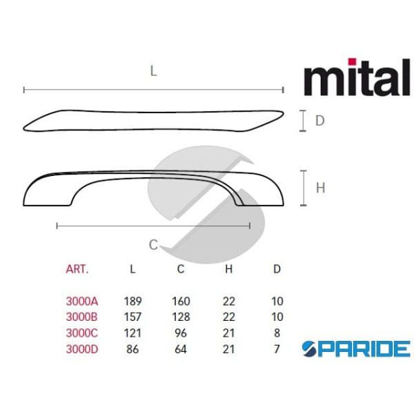 MANIGLIA 3000 ACROP MITAL CROMO OPACO IN ZAMA PRESSOFUSA PER MOBILI