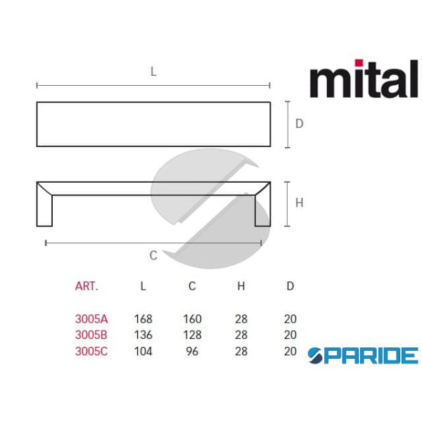 MANIGLIA 3005 ANHST MITAL NICHEL SATINATO IN ZAMA PRESSOFUSA PER MOBILI
