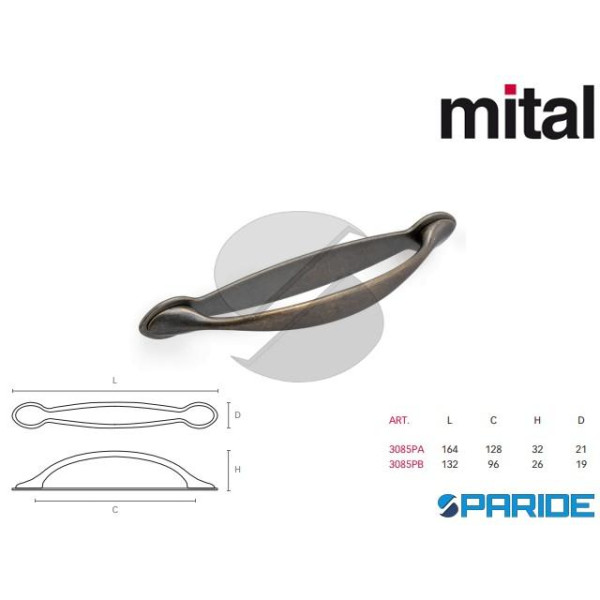 MANIGLIA 3085 ABR MITAL BRONZO IN ZAMA PRESSOFUSA ...