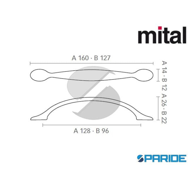 MANIGLIA 3085 ABR MITAL BRONZO IN ZAMA PRESSOFUSA PER MOBILI