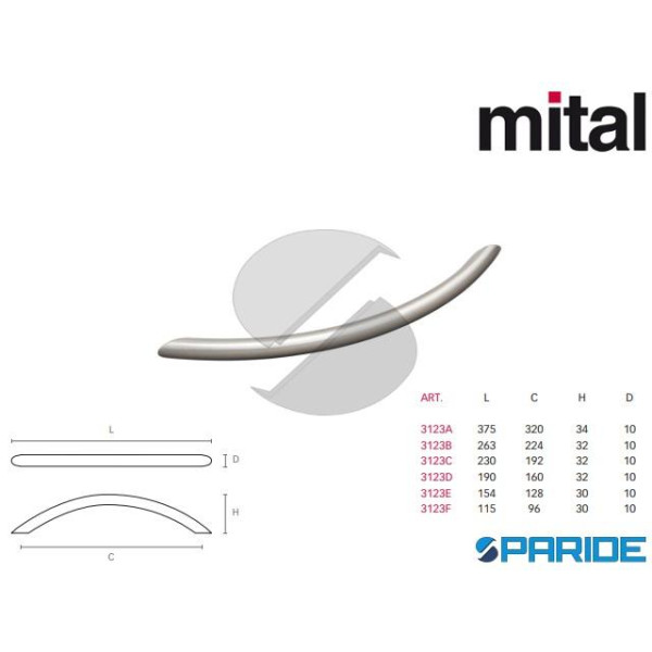 MANIGLIA 3123 CAIST MITAL ACCIAIO INOX SATINATO PE...