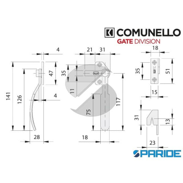 MANIGLIA A BLOCCO 660DX ZINCATA COMUNELLO