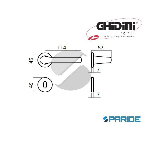 MANIGLIA BRIXIA Q8 RB45 CROMO SATINATO 77438281001 GHIDINI