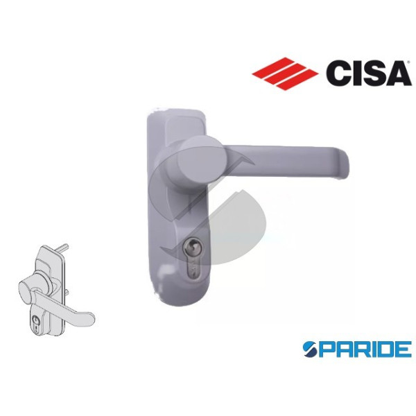 MANIGLIA CON CILINDRO INFERIORE 07078 68 0 B9 CISA GRIGIO ACCIAIO