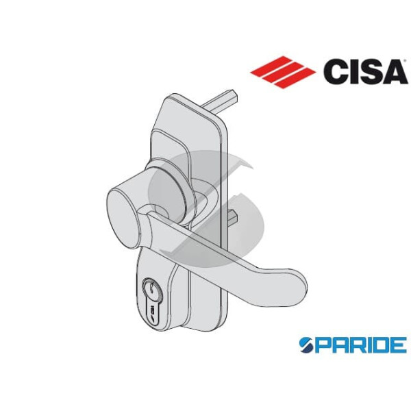 MANIGLIA CON CILINDRO INFERIORE 07078 68 0 B9 CISA GRIGIO ACCIAIO