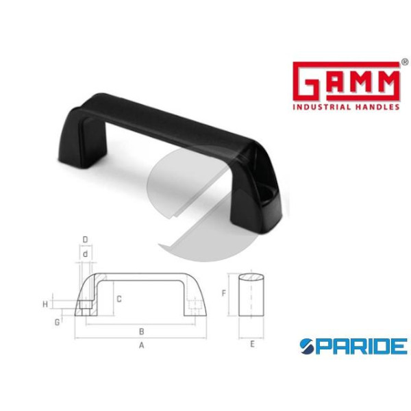 MANIGLIA CON FORI NERA MF\AT\117 D 6,5 PASSANTI