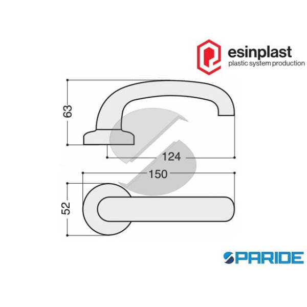 MANIGLIA CRISTINA BORCHIA TONDA E MOLLA DI RITORNO ESINPLAST IN RESINA