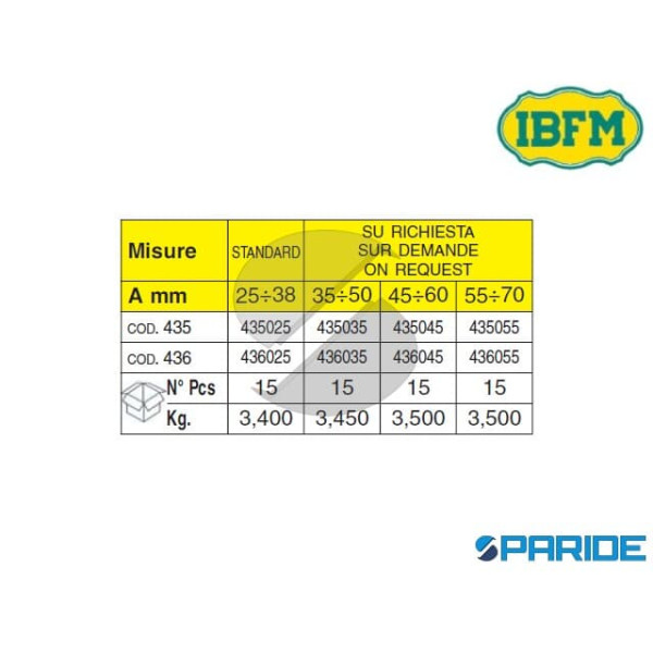 MANIGLIA CROMATA 436 35X50 PER PORTE METALLICHE IBFM