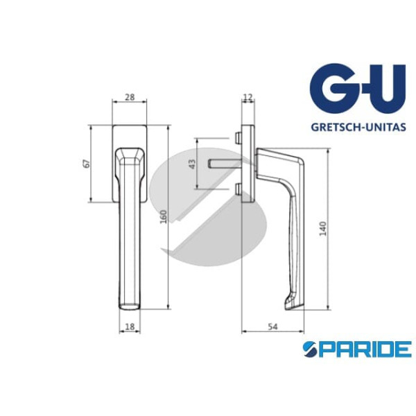 MANIGLIA DIRIGENT Q7 BRONZO 6-28094-29-0-A GU PER FINESTRE