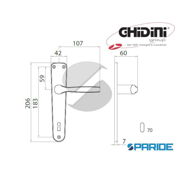 MANIGLIA GABRY Q8 P70 ARGENTO GHIDINI 77400087001 FORO PATENT