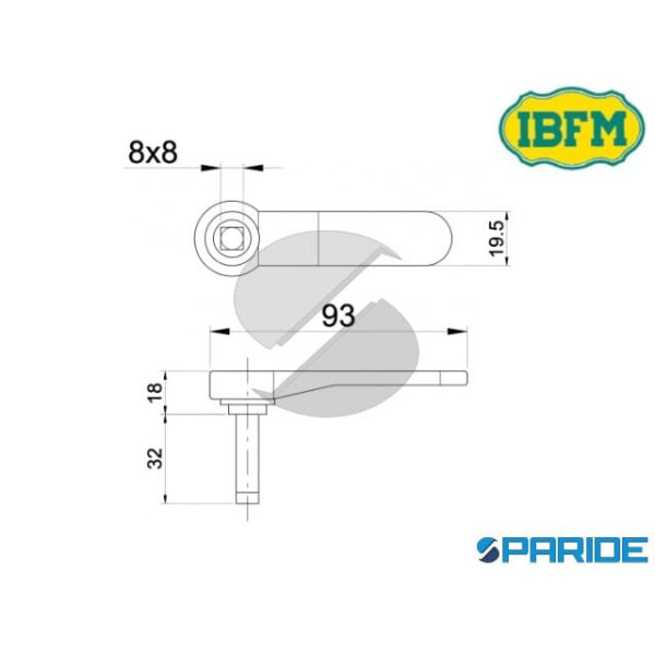 MANIGLIA IN NYLON NERA TIPO BASSO 1535 IBFM