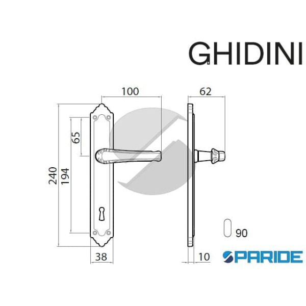 MANIGLIA LADY Q8 P90 BRONZATA 44394089006 GHIDINI FORO PATENT