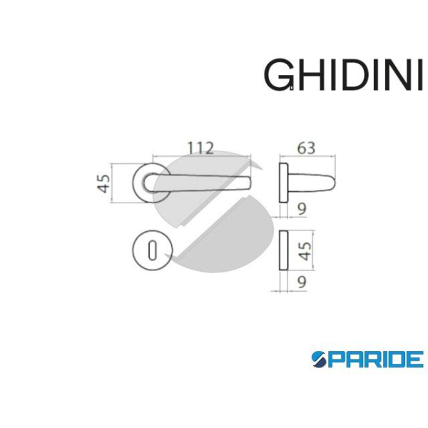 MANIGLIA MILENA Q8 RB OTTONE CROMO SATINATO GHIDINI 55744281503 FORO PATENT