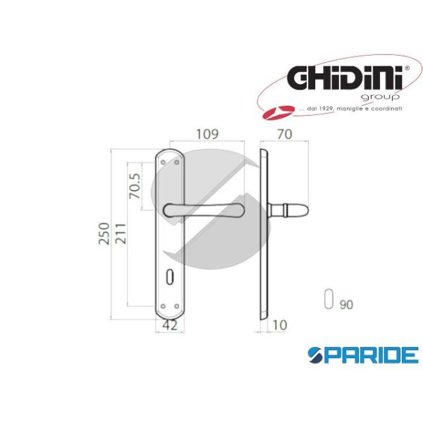 MANIGLIA MONICA Q8 P90 OTTONE LUCIDO GHIDINI 55446089001 FORO PATENT