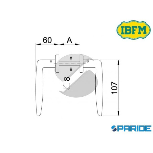 MANIGLIA NERA 435 TX 25 MM PER PORTE IBFM TIPO RUSTICO