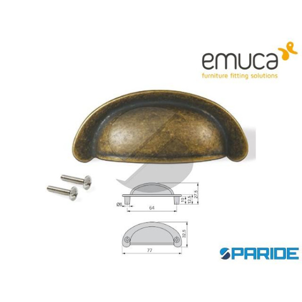 MANIGLIA PER MOBILE INTERASSE 64 MM ZAMA BRONZO 91...