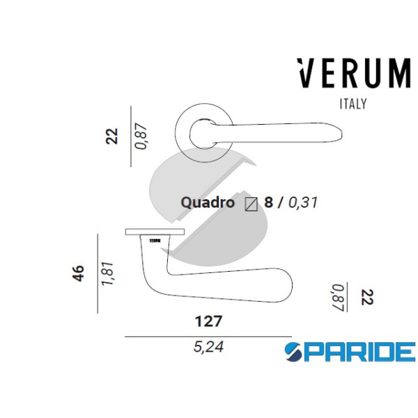 MANIGLIA SNAPP Q8 NERO VERUM ITALY FORO PATENT IN PLASTICA