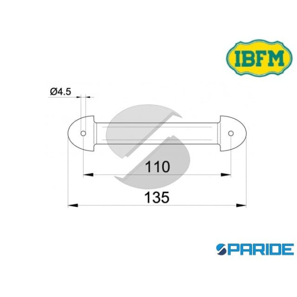MANIGLIA STAMPATA NERA 71 IBFM