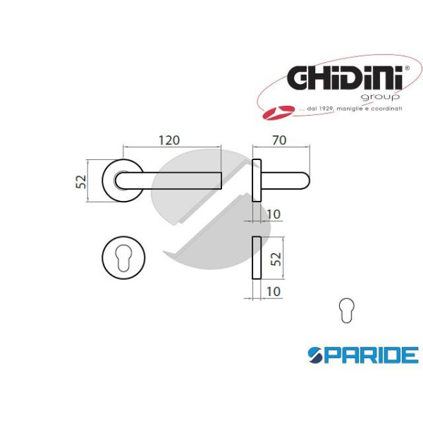 MANIGLIA STEEL 4 INOX Q8 RBY GHIDINI 99538285055 FORO YALE