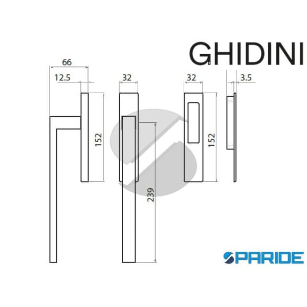 MANIGLIONE ALZANTE YORK-Z SCATTO PLACCA CHIUSA GHIDINI 66460601013