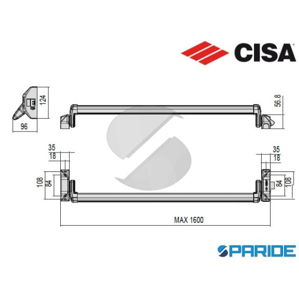 MANIGLIONE ANTIPANICO ALPHA PUSH 5M011 10 0 CISA MODULARE FAST APPLICARE