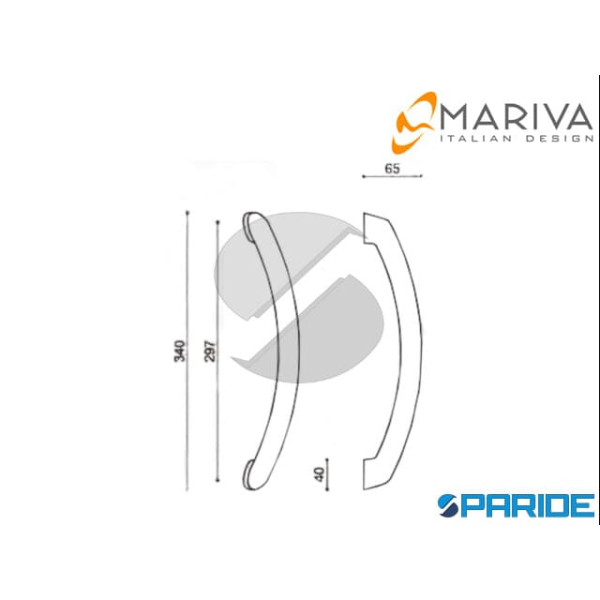 MANIGLIONE ARCO 212 300 MARIVA OTTONE LUCIDO