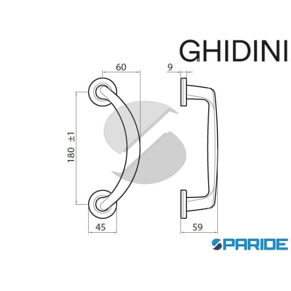 MANIGLIONE COMETA OTTONE CROMO SATINATO GHIDINI 55034612003