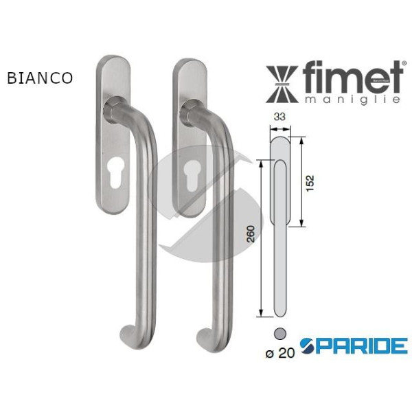 MANIGLIONE DOPPIO ALZANTE SPAGNA 101AL BIANCO OPAC...