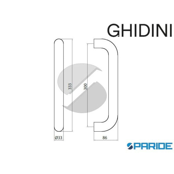 MANIGLIONE LIA CM 30 DRITTA NERA GHIDINI