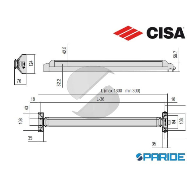 MANIGLIONE MOTORIZZATO ALPHA TOUCH 5M851 10 0 CISA L 1200 APPLICARE