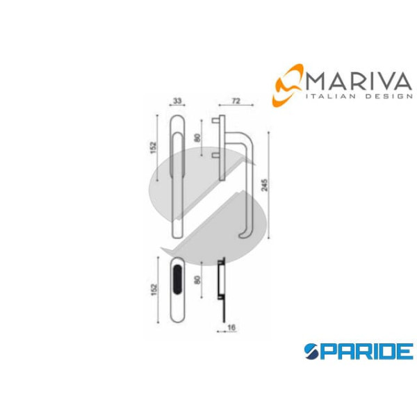 MANIGLIONE ROYAL 2000 OTTONE LUCIDO MARIVA