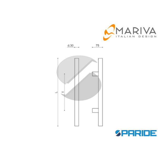 MANIGLIONE TUBOLAR L 995 MM NERO OPACO 185 MARIVA