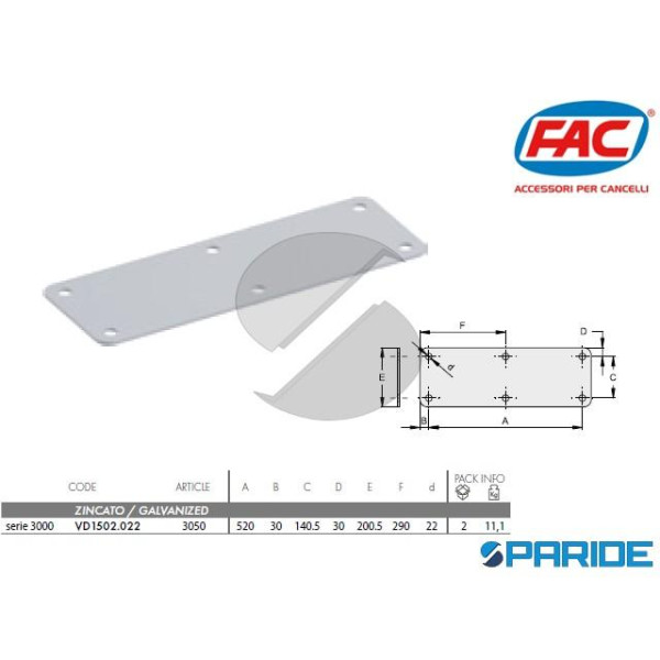 MASCHERA DI FISSAGGIO CARRELLI AUTOPORTANTI 3050 F...