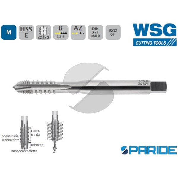 MASCHIO A MACCHINA 6051 M8 P1,25 DIN371 PASSANTE I...