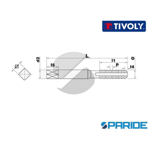 MASCHIO A MACCHINA M12 P1,75 MULTI-MATERIALE 302 HSS-E IMBOCCO CORRETTO RINFORZATO TIVOLY