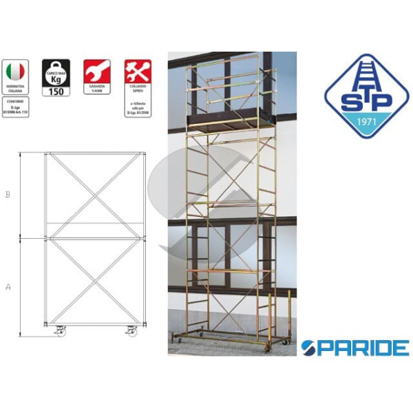 MINI PONTEGGIO IN ACCIAIO K2 4 MT STP