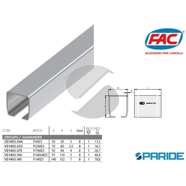 MONOROTAIA PER CANCELLO AUTOPORTANTE 3 MT P140Z3 F...