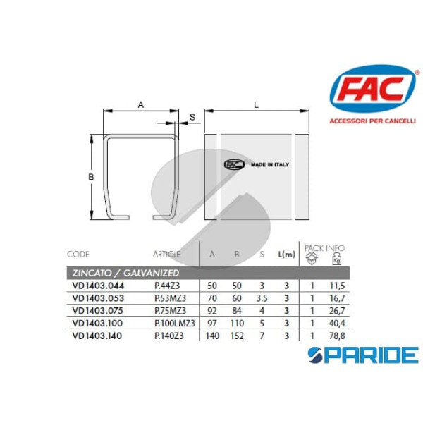 MONOROTAIA PER CANCELLO AUTOPORTANTE 3 MT P53MZ3 FAC VD1403053 ZINCATA