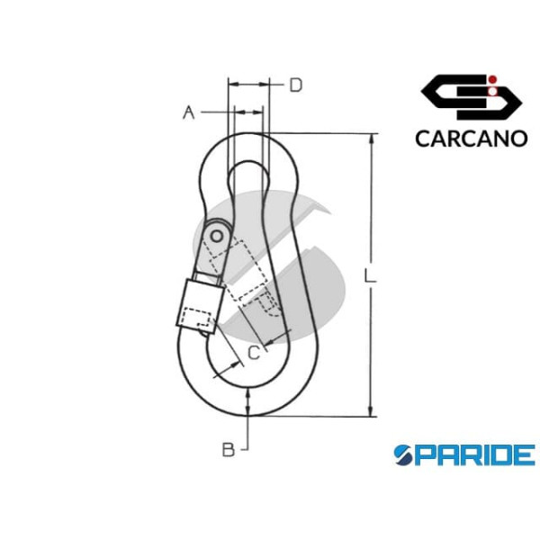 MOSCHETTONE CON GHIERA 160 MM ZINCATO DIN 5299