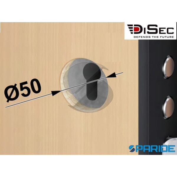 MOSTRINA FILETTATA ANTISTRAPPO A5757 DISEC CROMO SATINATO PER DEFENDER MAGNETICO MR460